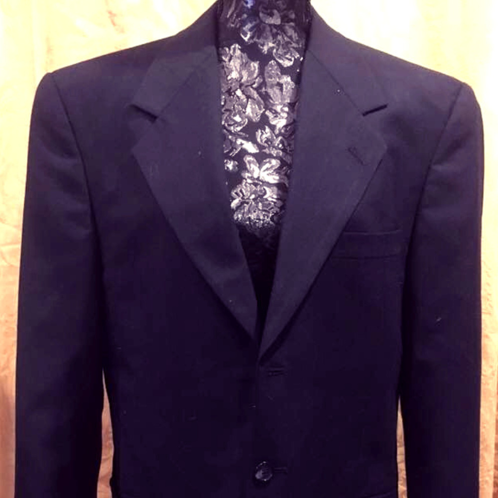 Egon von Furstenberg Navy Blue Suit Jacket, L